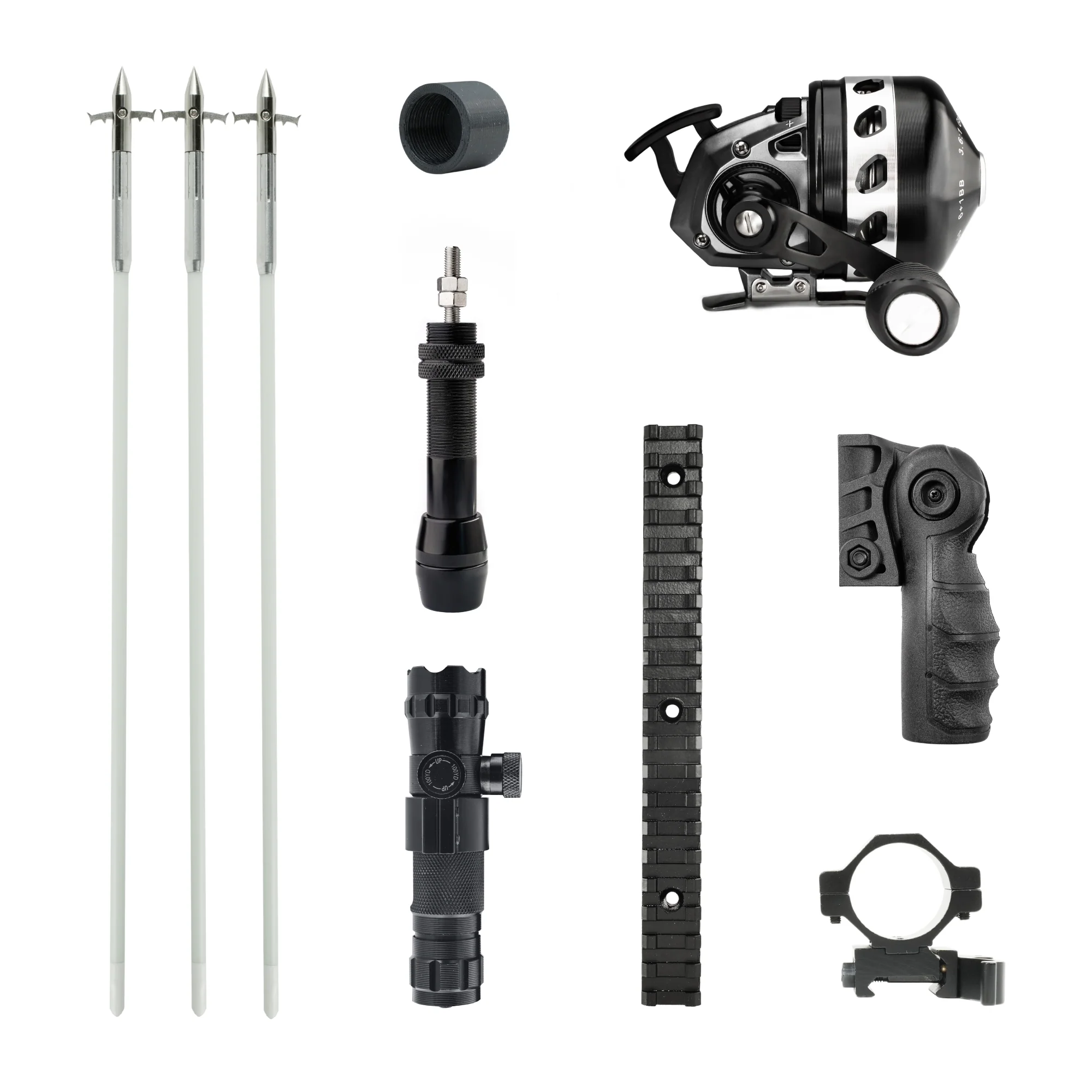 Advanced Bowfishing Kit for BAT: BL33 Spincast Reel, Bowfishing Arrows, Green Laser Sight & More (bundle)
