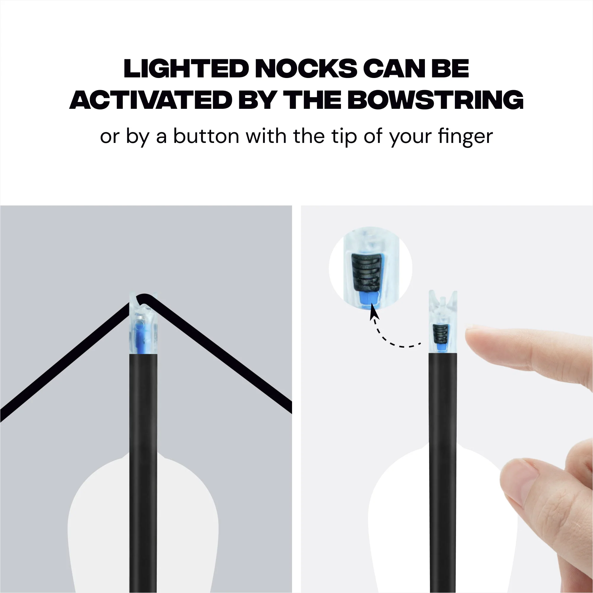 6mm Lighted Nocks - High Visibility LED, Long Battery Life - Blue, Red, Green - 3 pc - Image 5