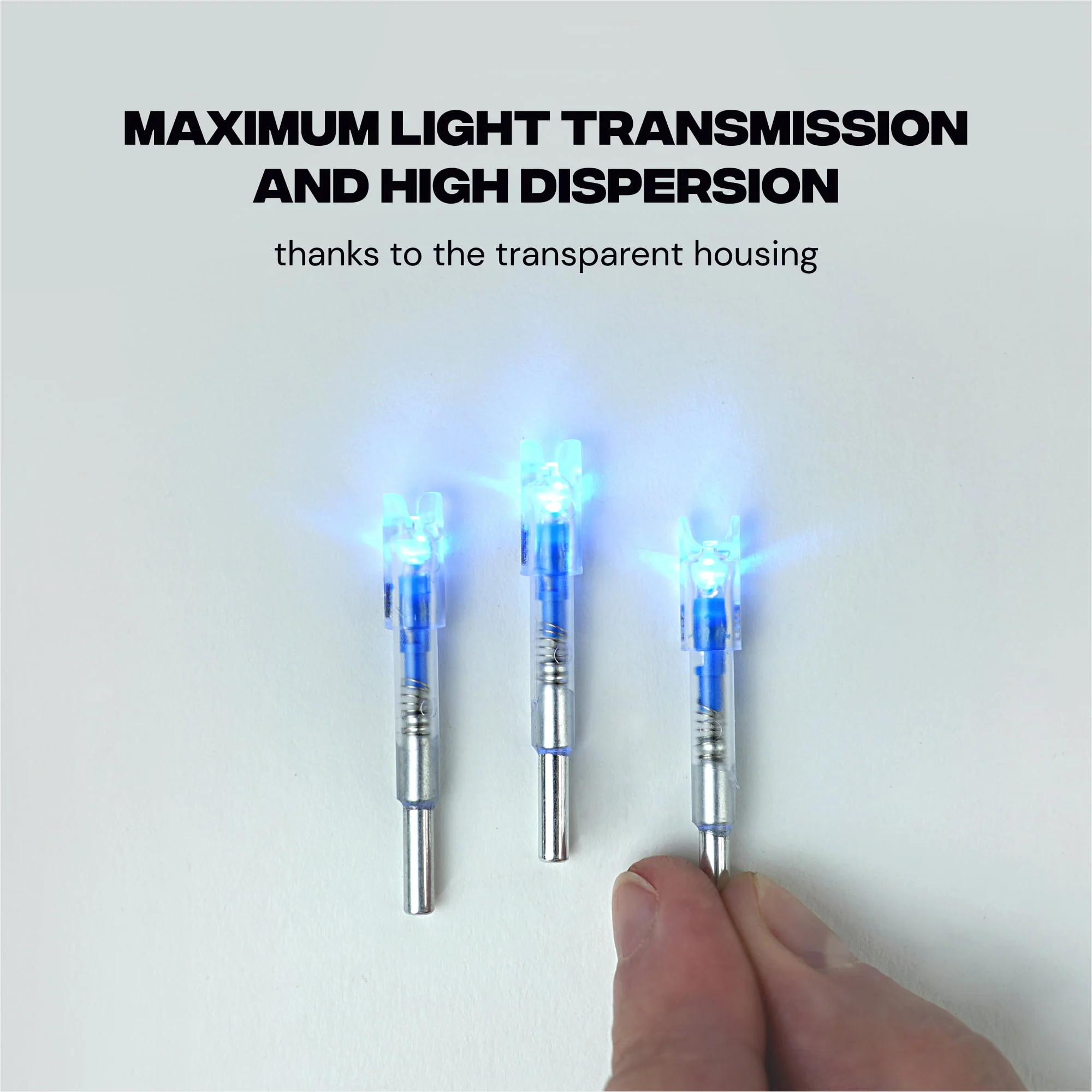 6mm Lighted Nocks - High Visibility LED, Long Battery Life - Blue, Red, Green - 3 pc - Image 8