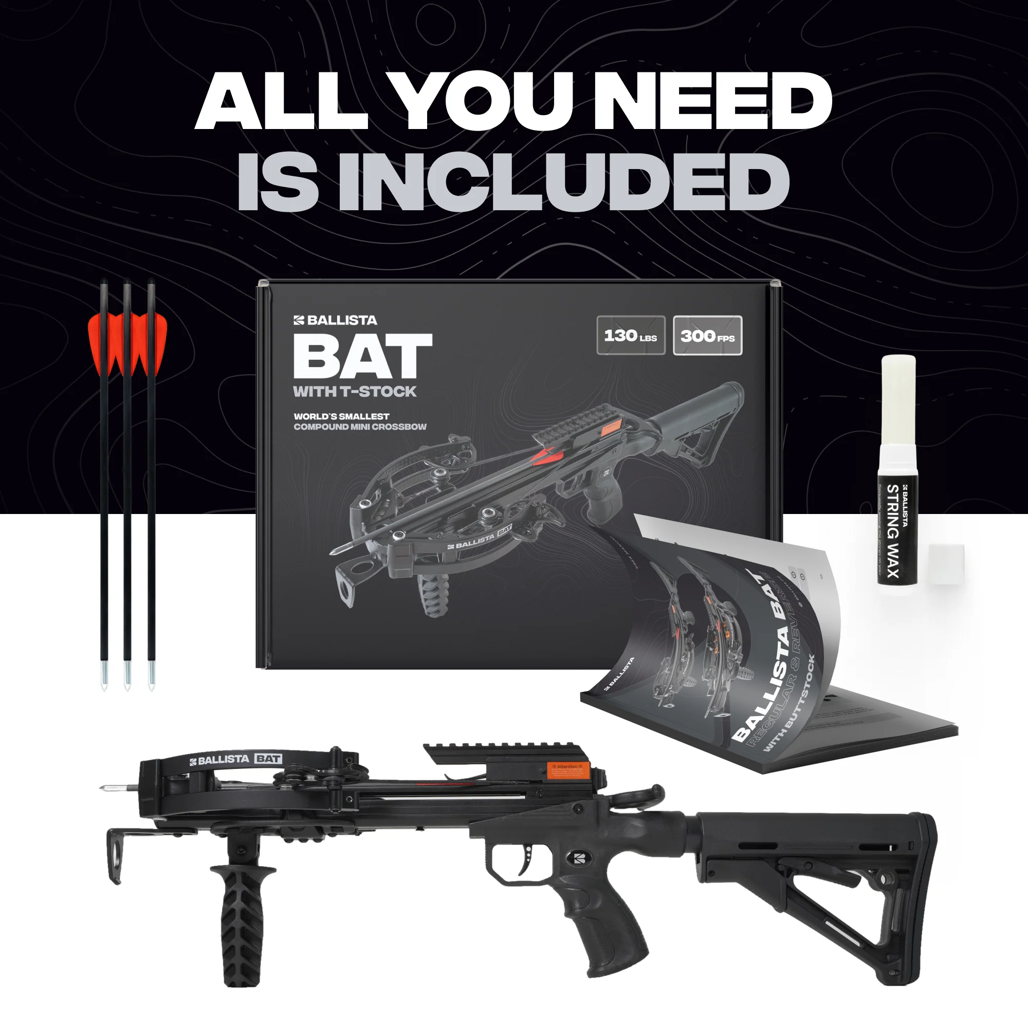 BAT Compound Mini Crossbow with Triangle-Stock - 300fps &130lbs - Refurbished - Image 10