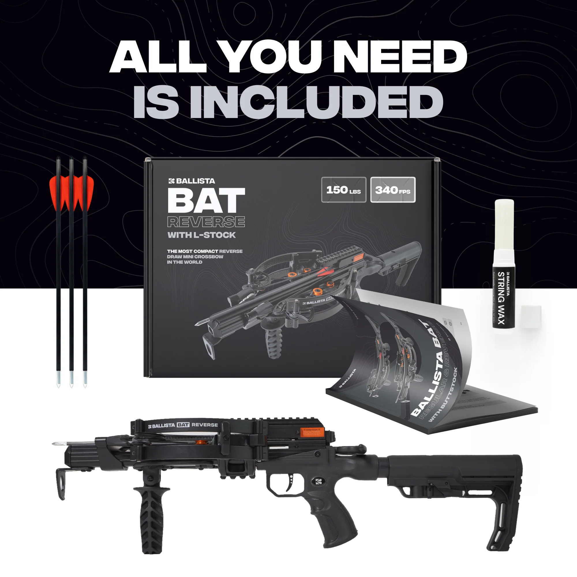 BAT Reverse Draw Compound Crossbow with L-Stock - Refurbished - Image 10