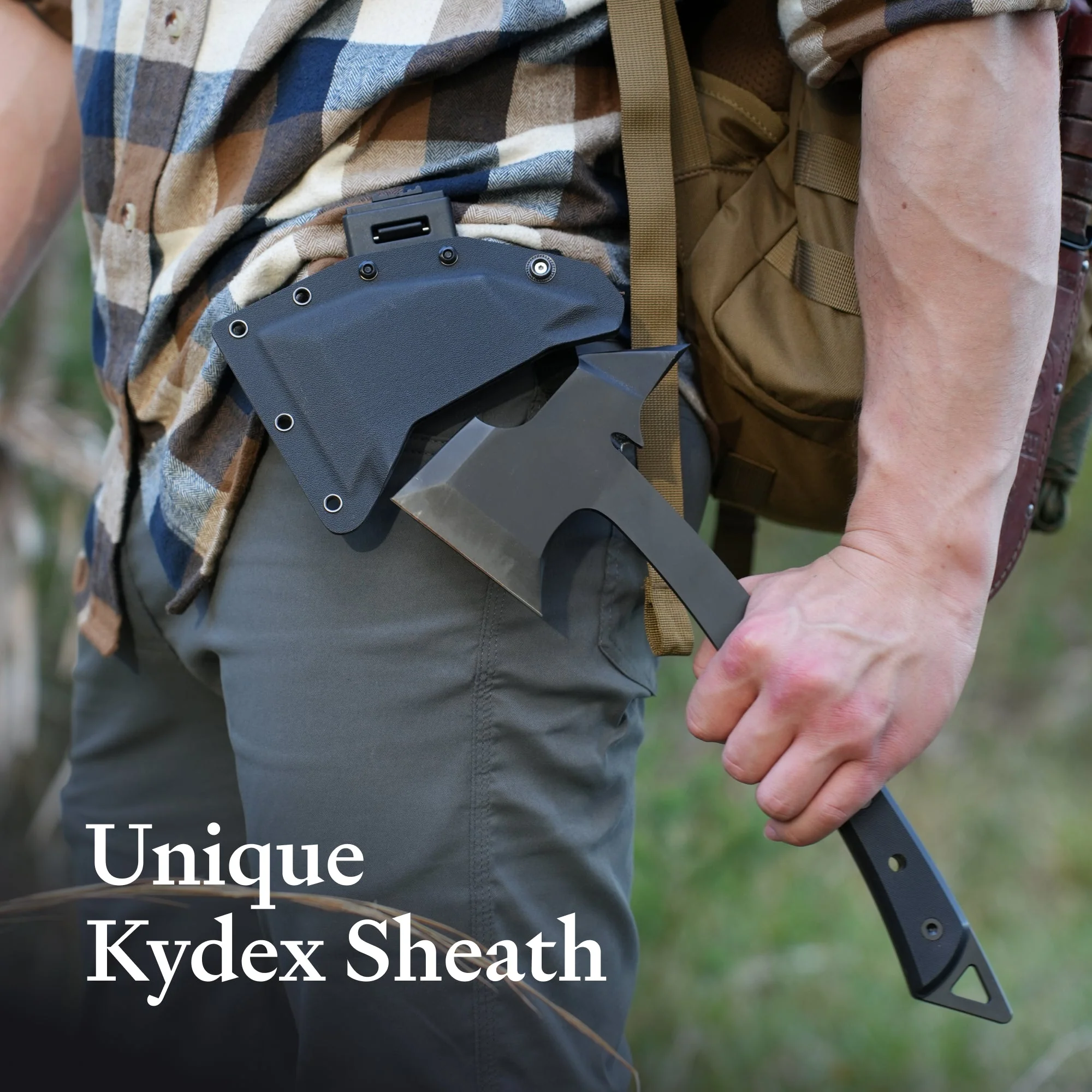 Black Thorn Hatchet - Stainless Steel, 14" Overall Length, 6.8" Blade, G10 Handle - Image 6