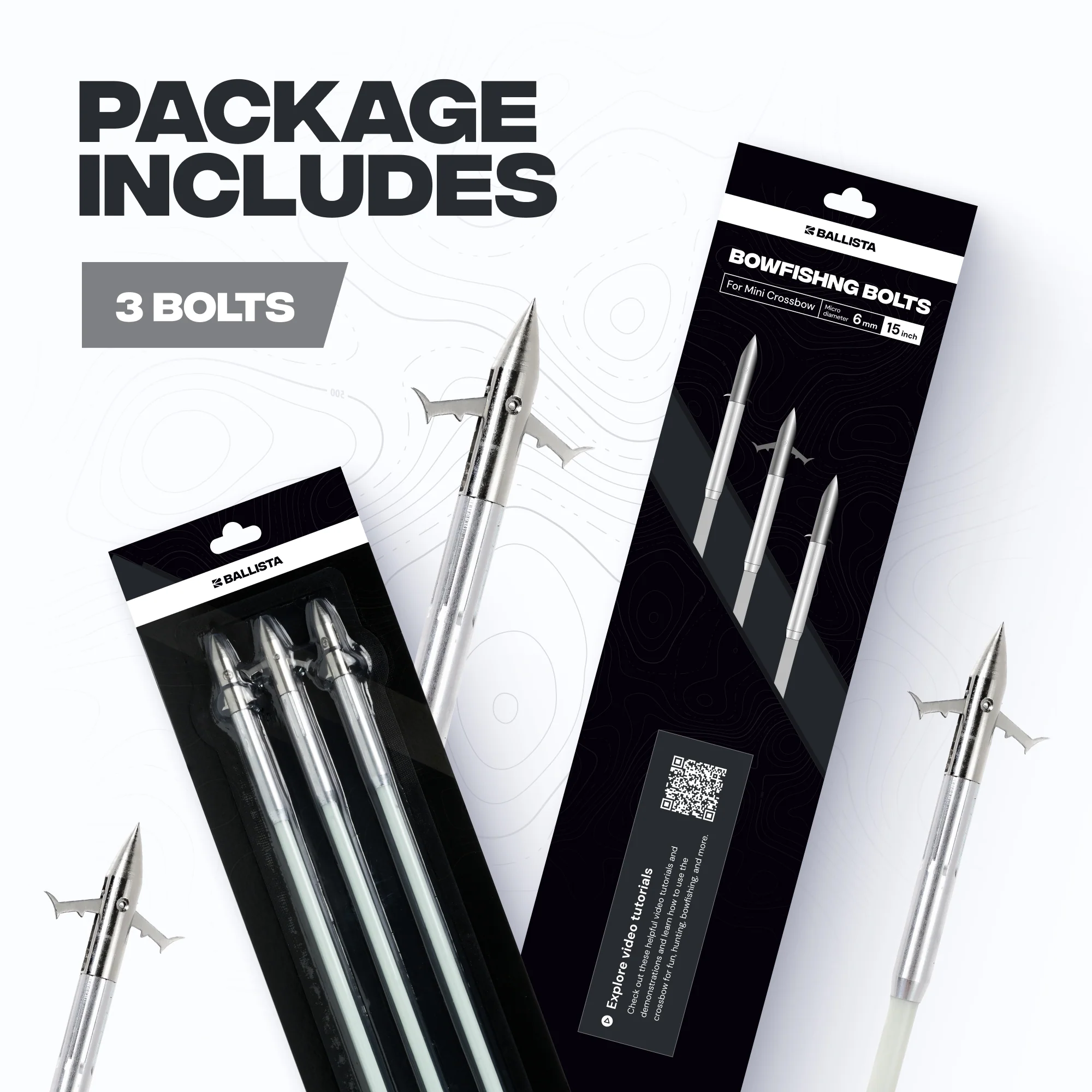 Bowfishing Arrows for Pistol Crossbow BALLISTA BAT (Pack of 3) - Image 8