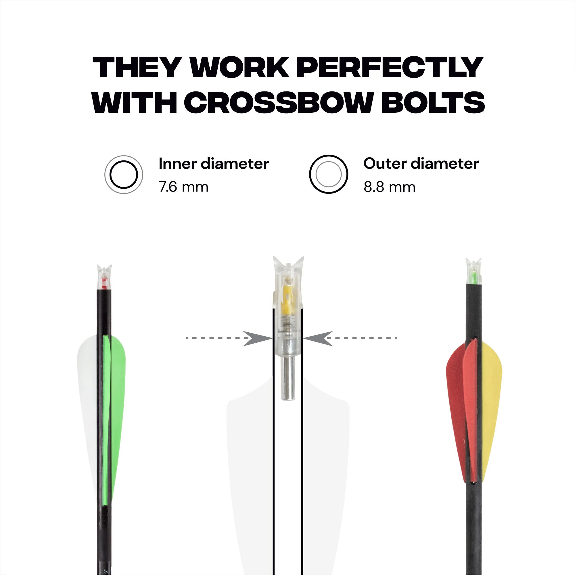 High Visibility 8.8 mm LED Lighted Nocks - Green / Red / Yellow / Blue - 3 pc - Image 6