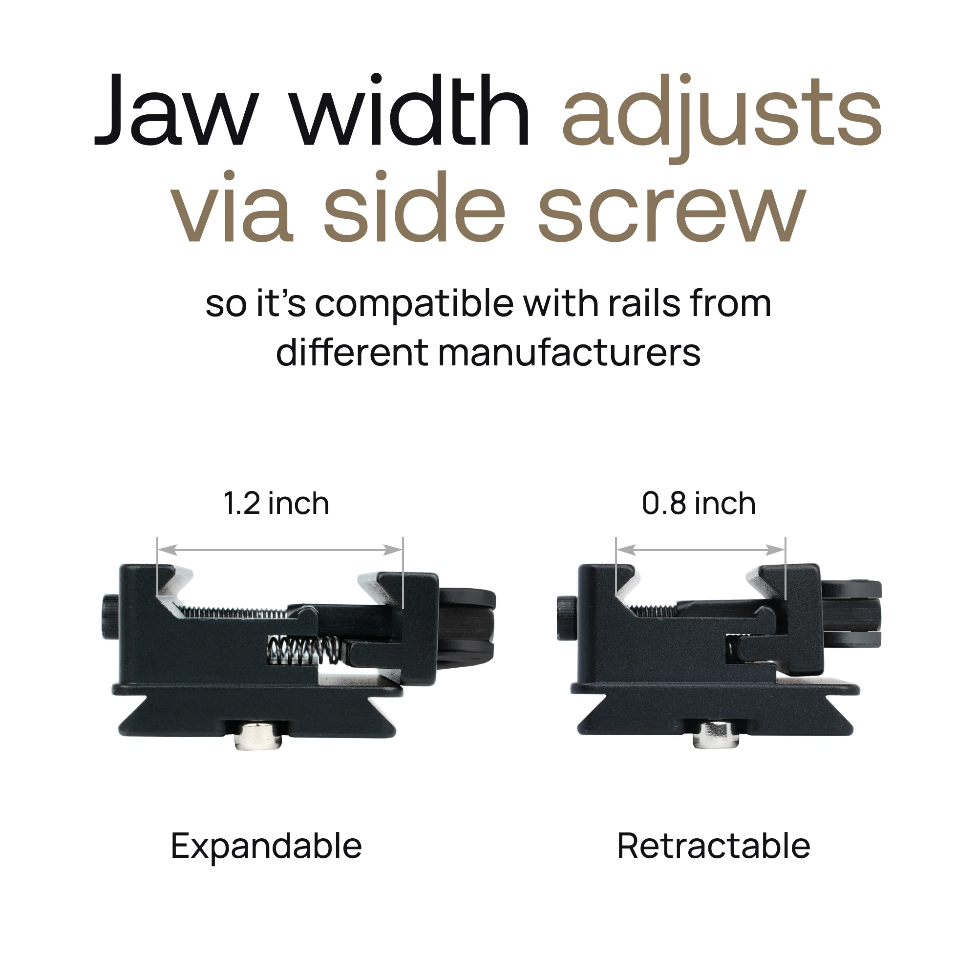MIGHTY TACTICAL Picatinny Rail Adapter for Arca-Swiss Plate Mount - Tripod Head Arca Clamp Adapter - V2 - Image 9
