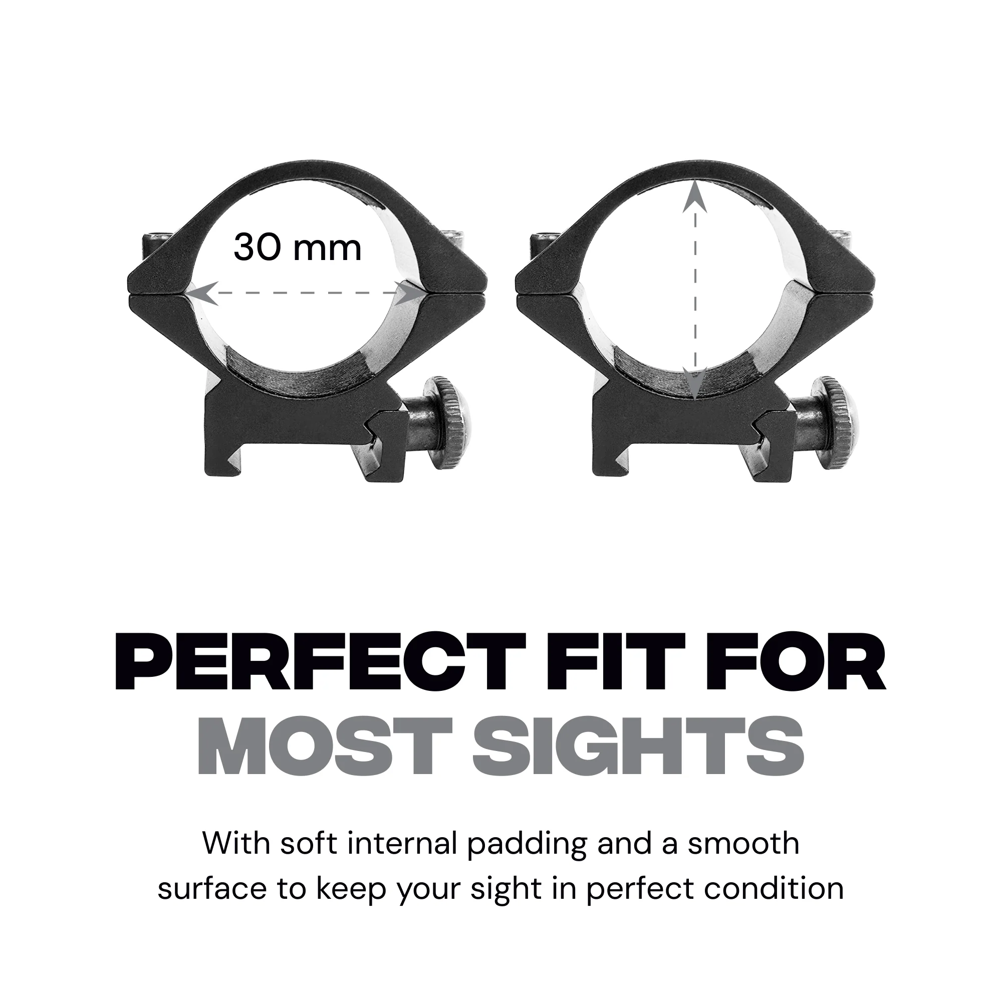 Mighty Tactical Low Mount Scope Ring 30 mm fits 20mm Picatinny Rail (2 pc) - Image 4