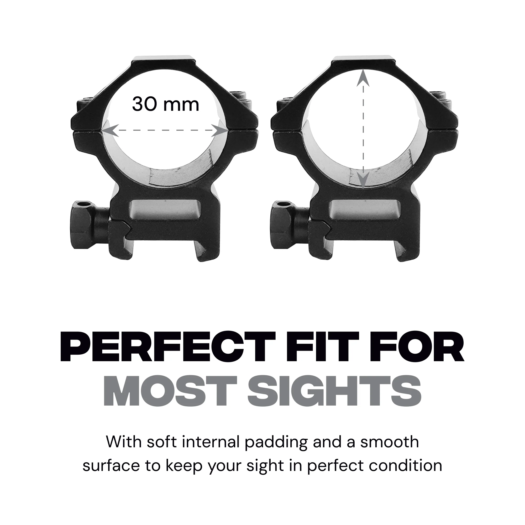 Mighty Tactical Low Mount Scope Ring 30 mm fits 20mm Picatinny Rail (2 pc) - Image 4