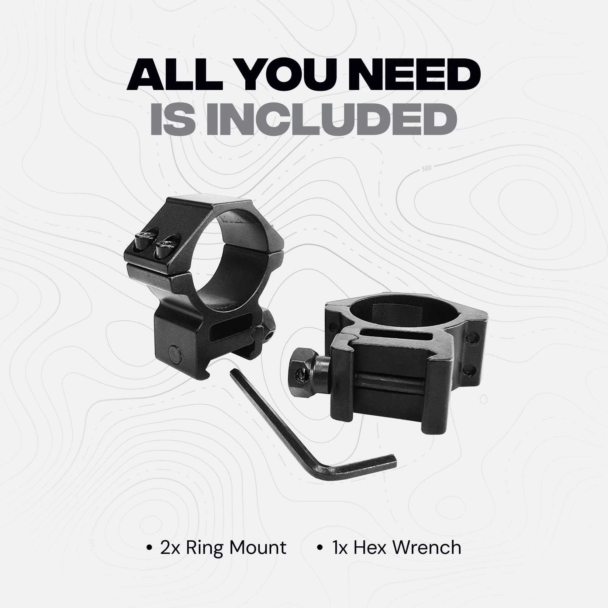 Mighty Tactical Low Mount Scope Ring 30 mm fits 20mm Picatinny Rail (2 pc) - Image 5