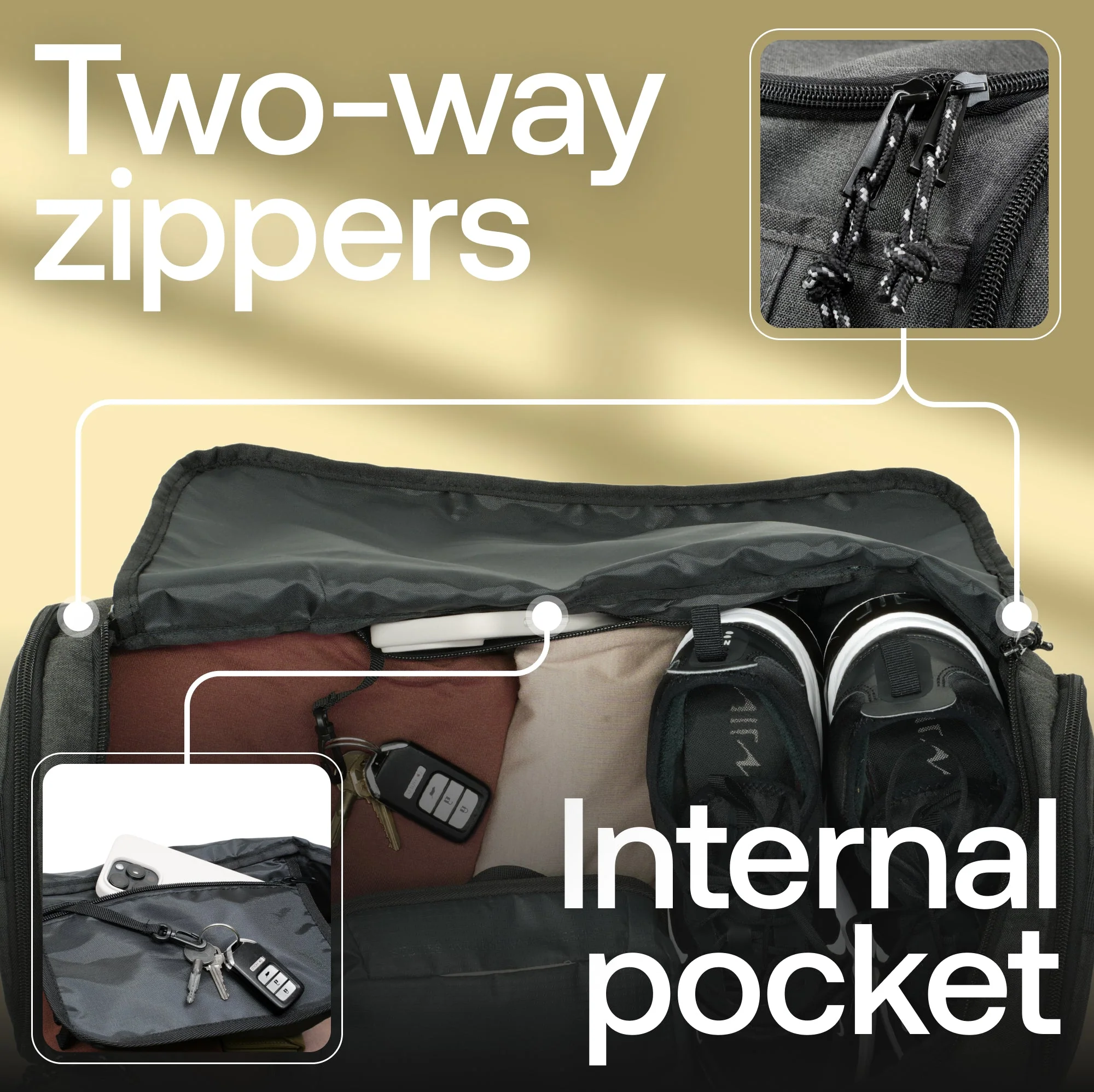 Movex 33L Medium Duffle Bag - Dark Gray - Image 5