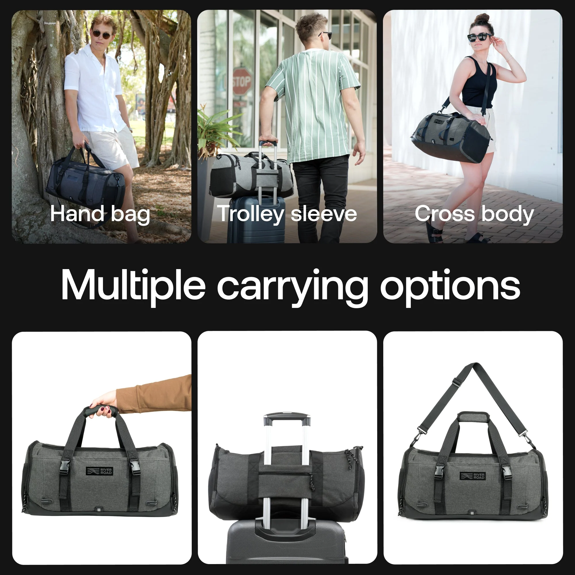 Movex 33L Medium Duffle Bag - Dark Gray - Image 7