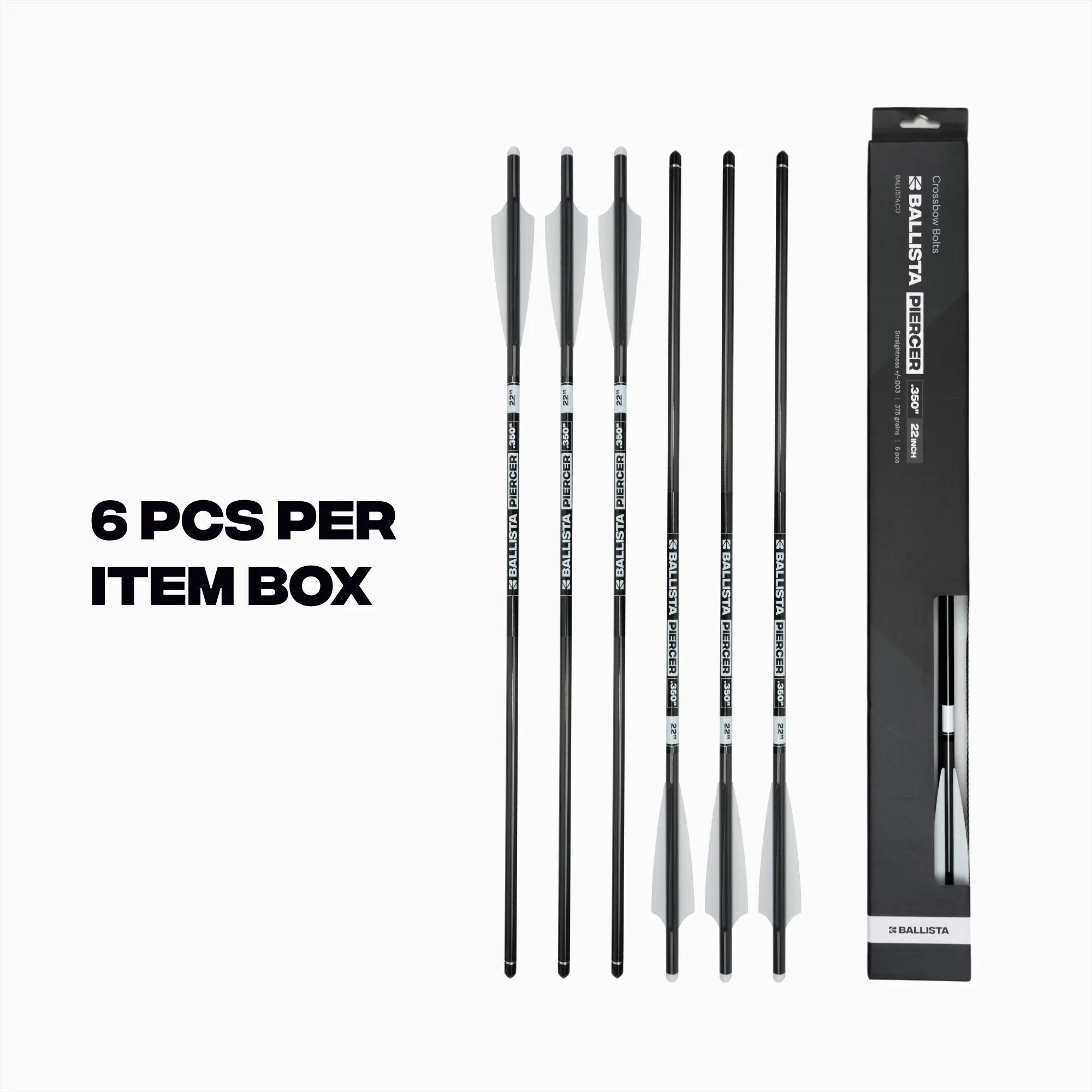 PIERCER 3-Vanes Carbon Crossbow Bolts - Ideal for MEGABAT Reverse - Pack of 6 - Image 6