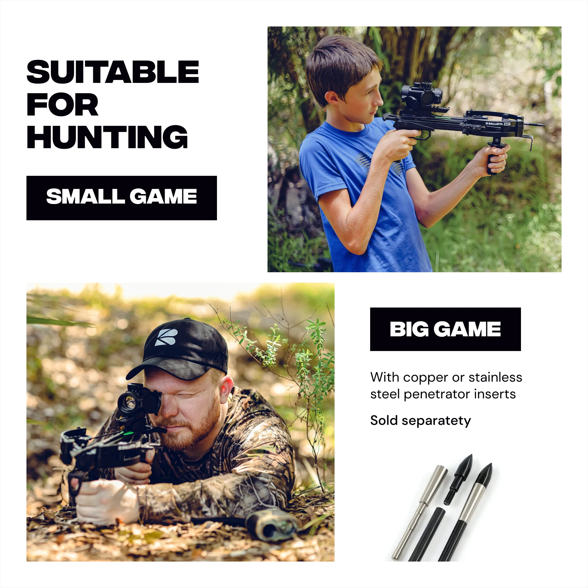 STING Carbon Hunting Bolts for Crossbows BALLISTA BAT (Pack of 6) - Image 7