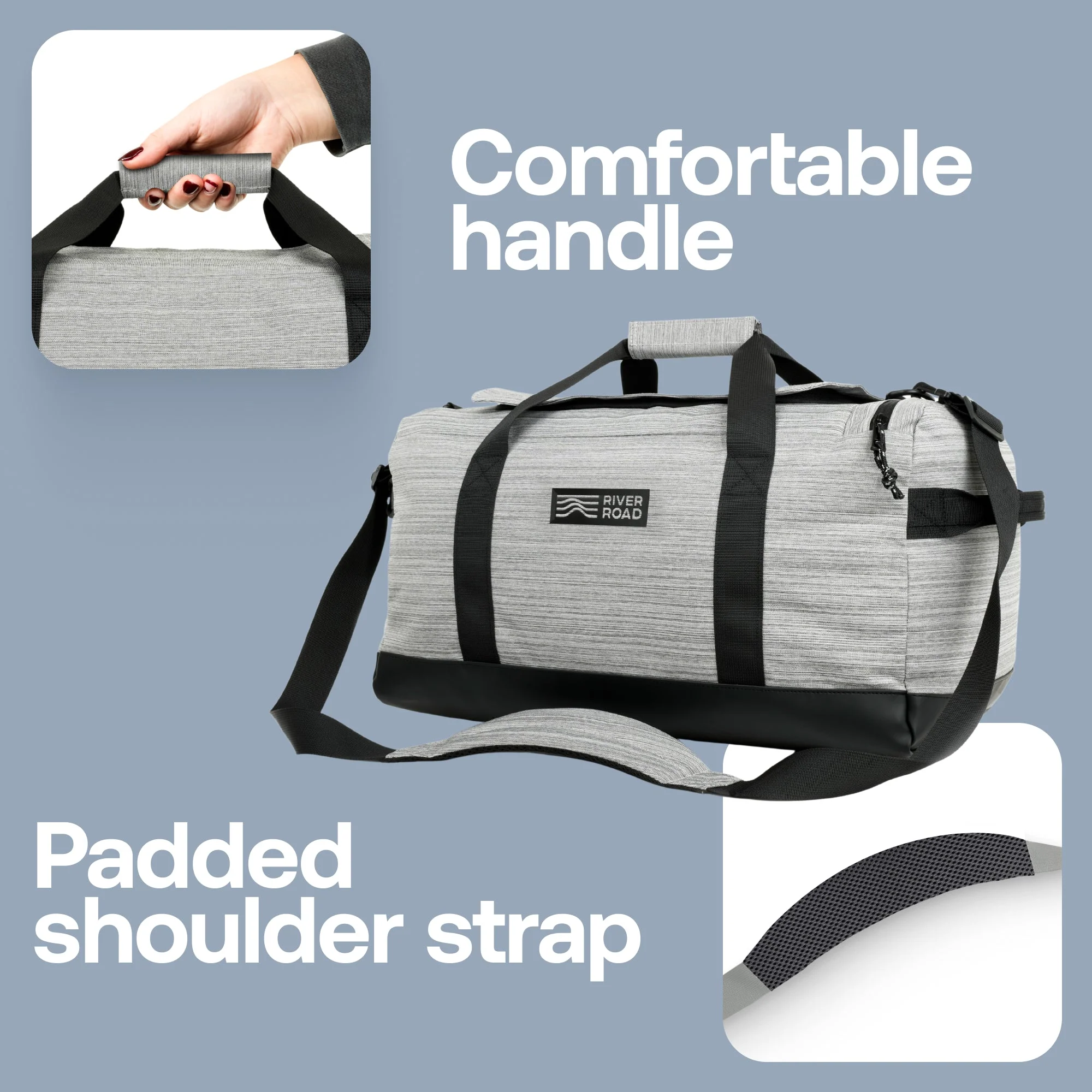 Town-Trekker Unisex 33L Duffle Bag - Gray - Image 4