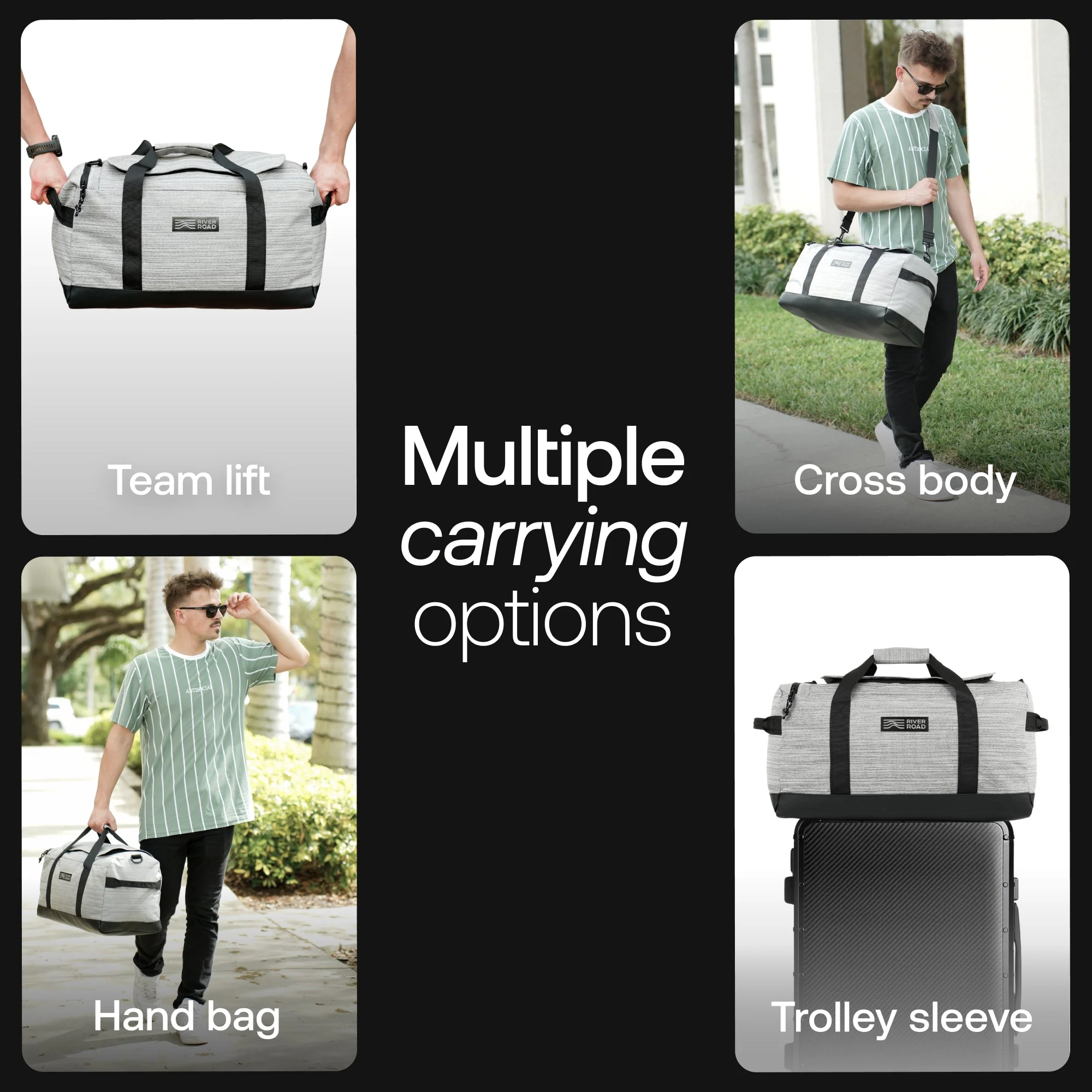 Town-Trekker Unisex 33L Duffle Bag - Gray - Image 6