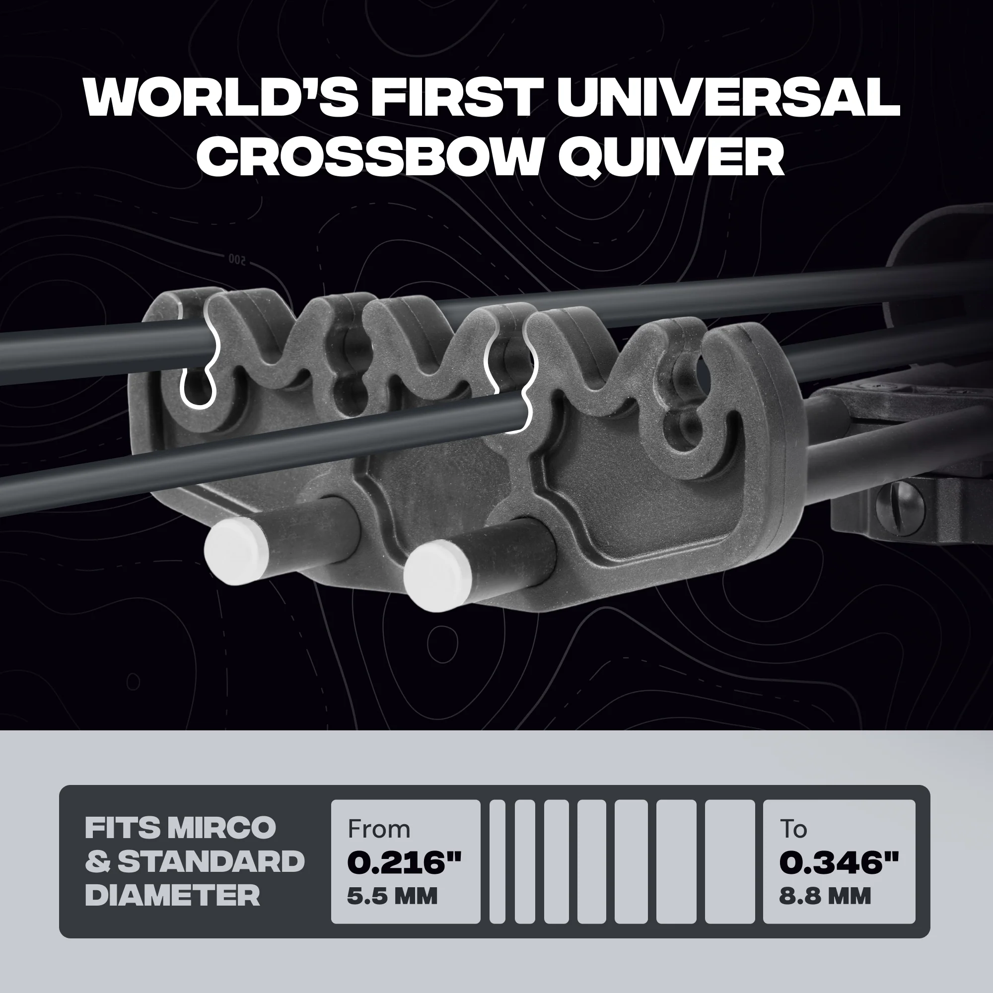 Crossbow Quiver – Fits 4 Arrows (5.5 mm-8.8mm) – Quick-Detach 20mm Picatinny Mount - Image 3